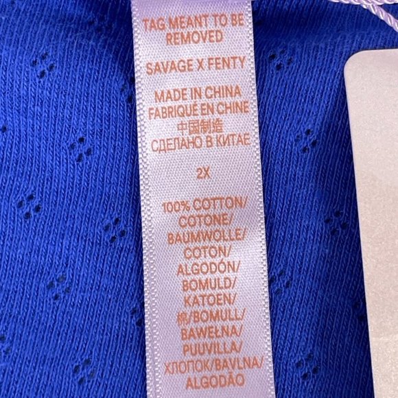 Savage X Fenty Cotton Jersey Crop Top in Blue - Picture 8 of 8